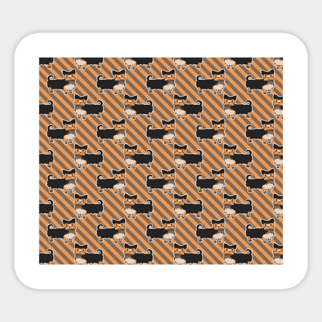 Yorkie Stripes Pattern Sticker by saradaboru